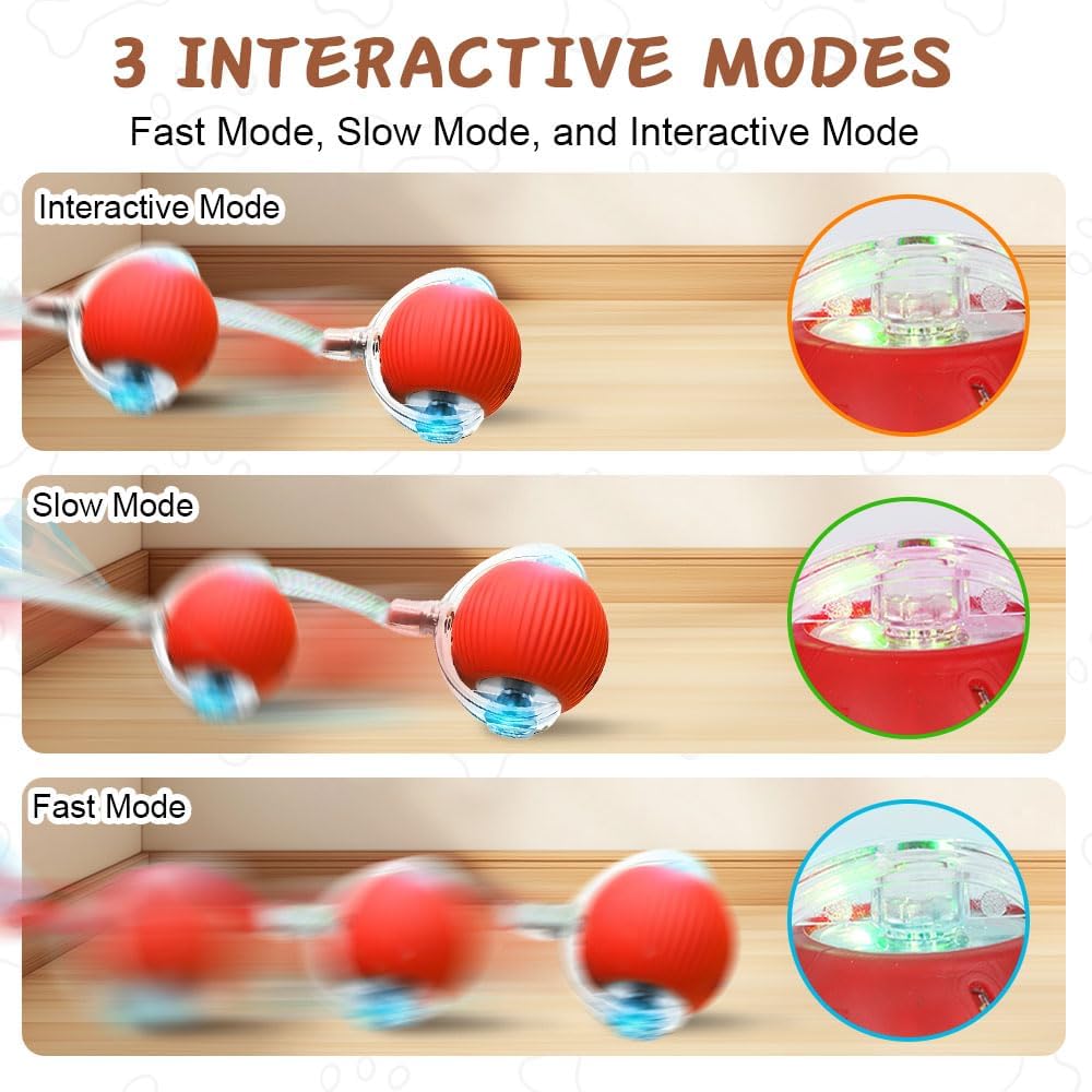 Interactive 360° Rotating Cat Ball Toy, Automatic Moving for Cats and Dogs