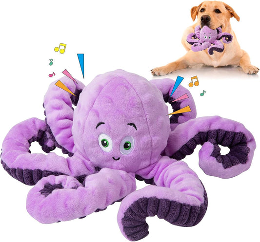 Dog Toys for Large Breeds, Octopus Squeaky Plush Interactive Toy for Medium & Small Dogs