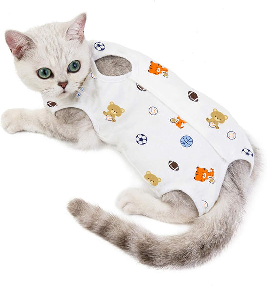 Cat Surgical Recovery Suit, E-Collar Alternative, After Surgery Pajama for Cats