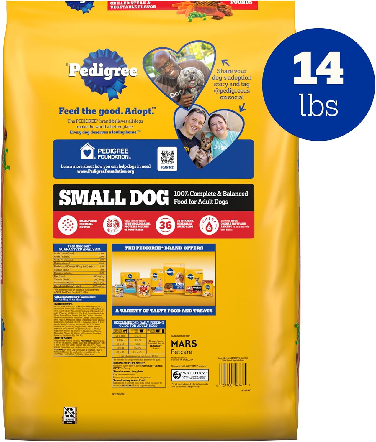 Pedigree Small Dog Complete Nutrition 14 lb